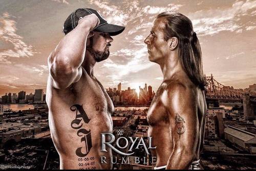 AJ Styles vs. Shawn Michaels en Royal Rumble 2017 / twitter @AJStylesOrg
