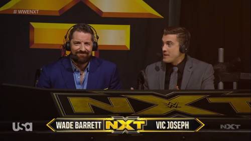 Wade Barrett y Vic Joseph en los comentarios de NXT