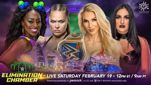 Naomi y Ronda Rousey vs. Charlotte Flair y Sonya Deville en Elimination Chamber 2022 (19/02/2022) / WWE