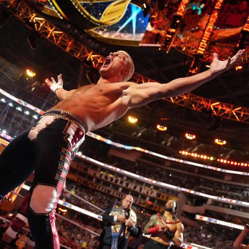 Cody Rhodes y Roman Reigns en WrestleMania 39