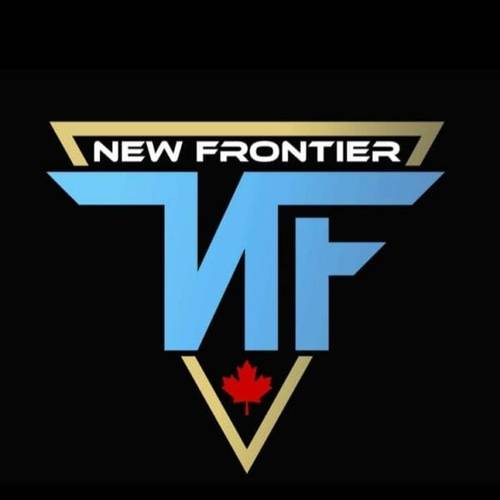 Superluchas - El logotipo de New Frontier sobre fondo negro con la fecha Resultados New Frontier 9 de diciembre de 2023.