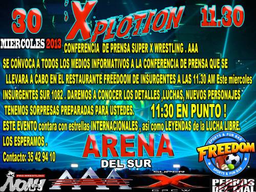Conferencia de Prensa Super X – Xplotion (30/1/13)