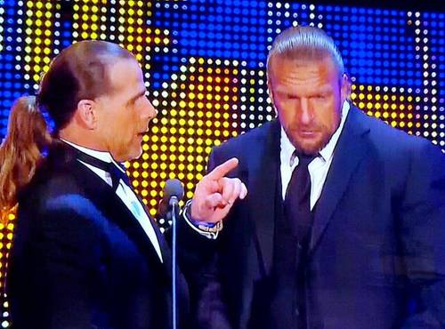 D-Generation X (Triple H y Shawn Michaels) presentan al boxeador Mike Tyson al WWE Hall of Fame Class 2012 (31.3.12) / Facebook.com/WWE