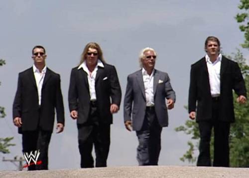 Evolution 0.5 (Randy Orton, Triple H, Ric Flair y Marco Corleone) - Captura del DvD Triple H - Thy Kingdom Come