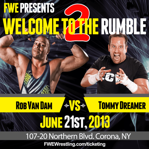 Rob Van Dam vs Tommy Dreamer // imagen por FWE Wrestling Facebook