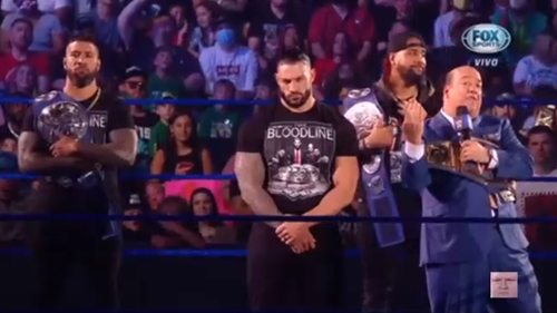 roman reigns y the usos y paul heyman smackdown 27de agosto 2021