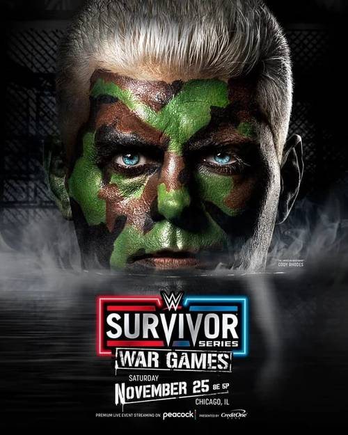 Superluchas - Póster de Survivor War Games con Cody Rhodes y un homenaje a 'Apocalypse Now'.