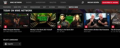 Programación de WWE Network