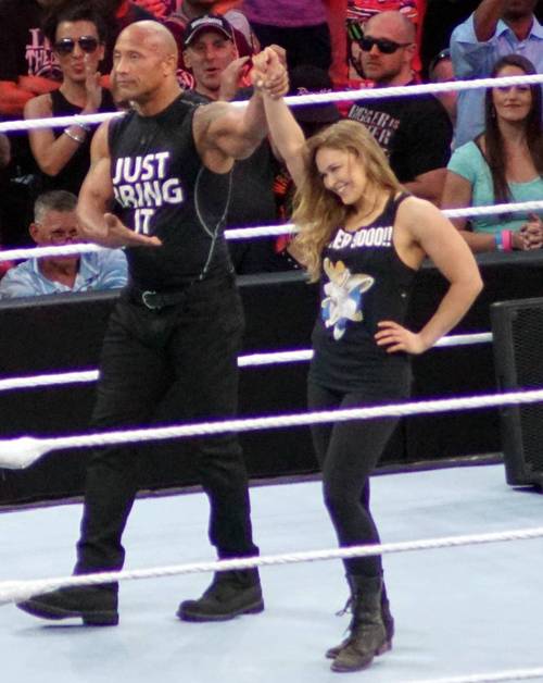 Ronda Rousey and The Rock - Image by Wikipedia.org