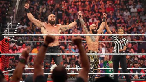 Braun Strowman y Ricochet celebran una victoria en WWE Raw