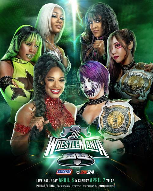 Jade Cargill, Bianca Belair y Naomi vs. Asuka, Kairi Sane y Dakota Kai en WrestleMania 40 - WWE
