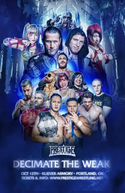 Superluchas - El cartel del evento «Decimate The Weak» de WWE del 12 de octubre de 2023.