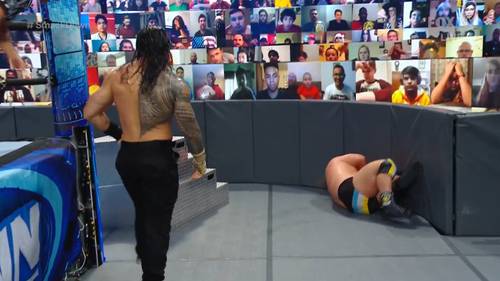 Roman Reigns atacando a Otis - SmackDown 4 de diciembre 2020