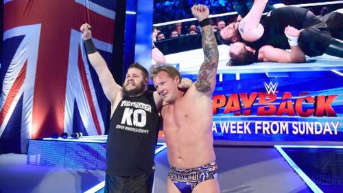 Chris-Jericho-Kevin-Owens en la edición del 21 de abril de 2016  de SmackDown / WWE ©
