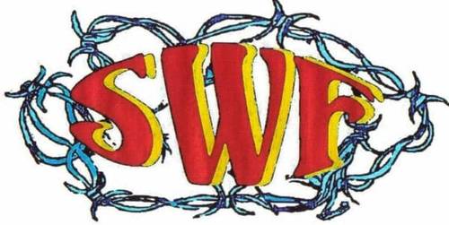 Superluchas - Logotipo de SWF con alambre de púas.