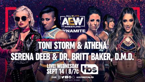 Toni Storm y Athena vs Serena Deeb y Britt Baker AEW Dynamite 14 09 2022 AEW
