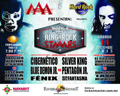 “Ring & Rock StAAArs” / Hard Rock Hotel Vallarta - Bahía de Banderas Nayarit, Riviera Nayarit - 14 de diciembre de 2013 / Imagen de luchalibreaaa.com