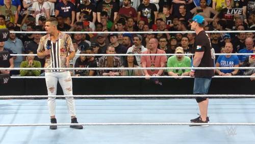 Grayson Waller y John Cena en Money in the Bank 2023