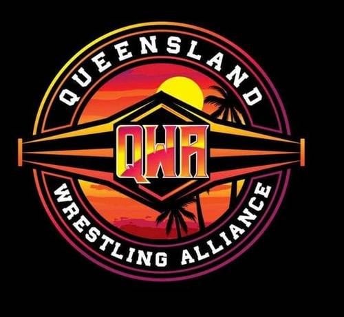 Logotipo de Queensland Wrestling Alliance para el evento Spring Breakdown el 16 de septiembre de 2023.