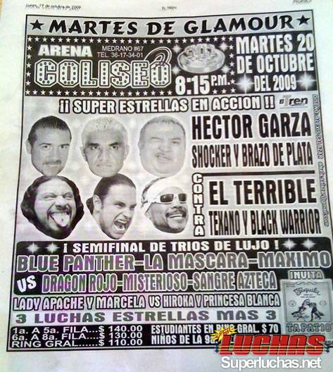 Cartel del &quote;Martes de Glamour&quote; en Guadalajara (20 octubre 2009)