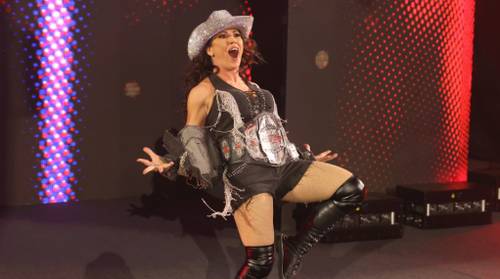 Mickie James como Campeona Knockouts en Royal Rumble 2022 - WWE