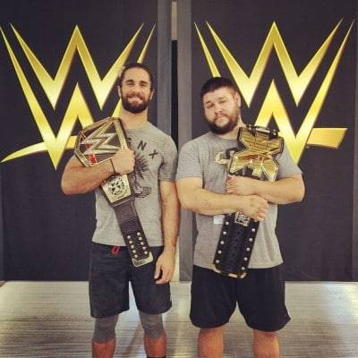 Seth Rollins y Kevin Owens en el WWE Performance Center - instagram.com/wwerollins
