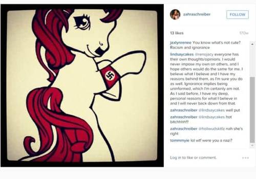 Zahra Schreiber  - Imagen de una swastika nazi en Instagram