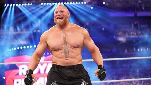 Brock Lesnar luchando en Royal Rumble 2022
