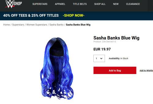 Sasha Banks en WWE Shop