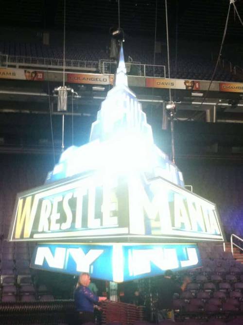 Logo de WWE WrestleMania 29 en el Royal Rumble 2013