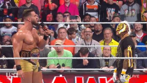 Austin Theory vs Rey Mysterio en WWE RAW 3 de abril 2023