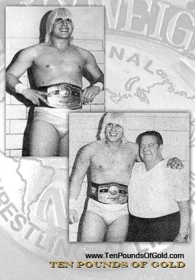 Existen pocas fotos de Tommy Rich con el título NWA, pues su reinado sólo duró 96 horas / Tenpoundsofgold.blogspot.mx