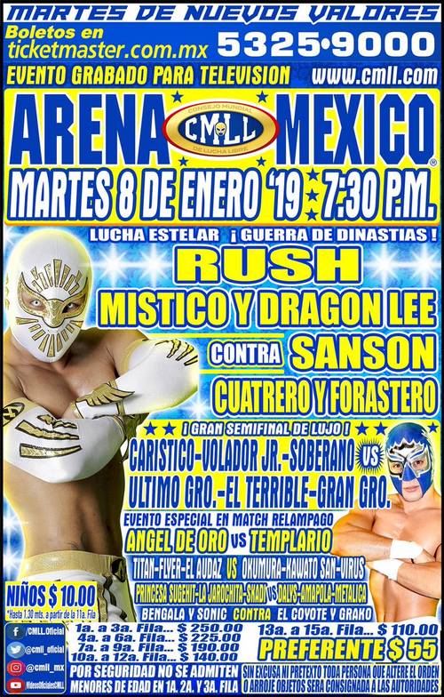 CMLL Arena México — 8 de enero de 2019 / Twitter.com/CMLL_OFICIAL
