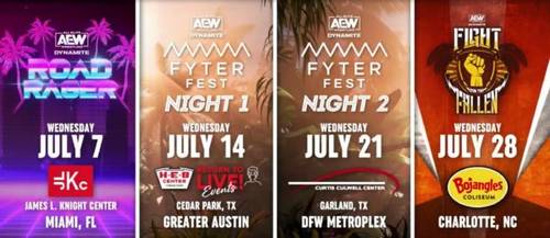 AEW ofrecerá cuatro especiales de Dynamite durante el mes de julio