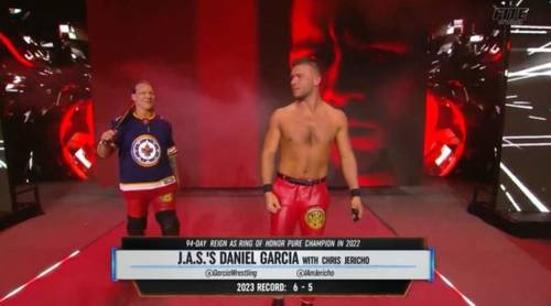 Daniel Garcia y Chris Jericho en AEW Rampage 17 de marzo 2023