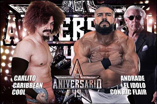 Carlito Caribbean Cool vs. Andrade el Ídolo (con Ric Flair) en el Aniversario 49 de WWC de Puerto Rico (06/08/2022) / WWC