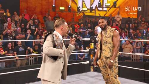 Ilja Dragunov y Trick Williams en WWE NXT 9 de abril 2024
