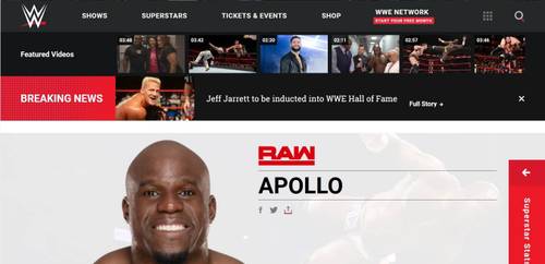 Apollo Crews ahora solo será Apollo (29/02/2018) / WWE.com