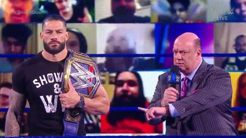 Roman Reigns y Paul Heyman en SmackDown