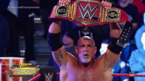 Goldberg es el NUEVO WWE Universal Champion tras derrotar a Kevin Owens en 15 segundos en el PPV WWE Fastlane 2017 tras intervención de Chris Jericho (05/03/2017) / Twitter.com/WWENetwork