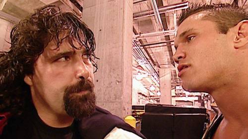 Randy Orton y Mick Foley durante su rivalidad en WWE