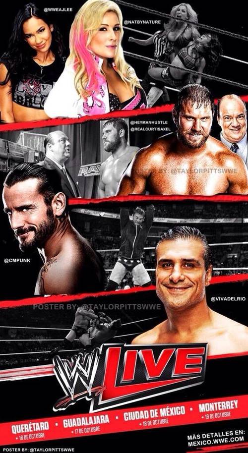 promocional gira WWE Live Mexico - Imagen por Twitter.com/TaylorPittsWWE