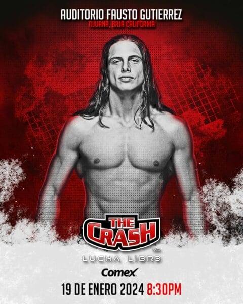 Superluchas - Un cartel del combate de lucha The Crash con Matt Riddle.
