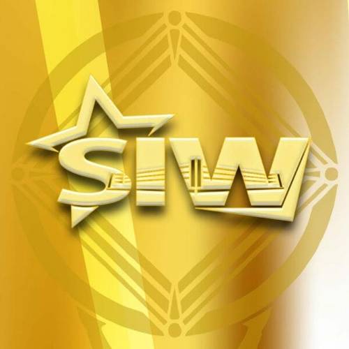 Superluchas - Un logo dorado con la palabra siw, que representa la lucha libre italiana Resultados Superior.