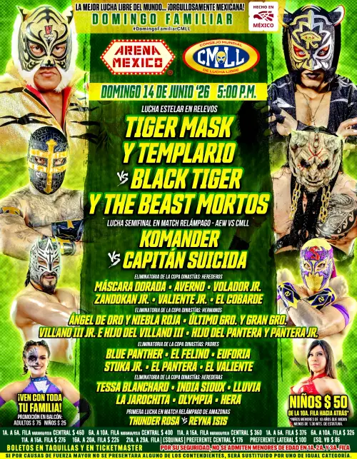 CMLL Arena México 14 de junio 2026