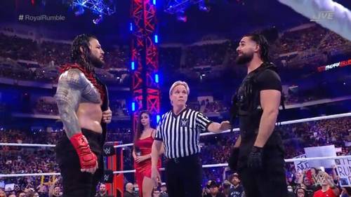 Roman Reigns y Seth Rollins - Royal Rumble 2022
