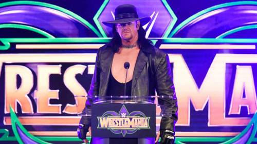 The Undertaker en la Conferencia de Prensa de WWE WrestleMania 34 / WWE©