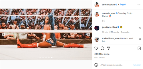 Carmelo Hayes apoya a Sasha Banks en Instagram
