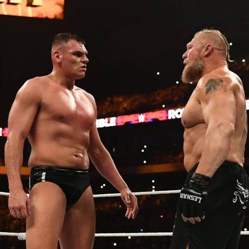 Gunther y Brock Lesnar en Royal Rumble 2023 WWE