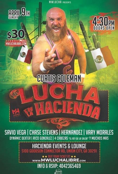 Luchadores confirmados para Lucha en la Hacienda el 9 de Abril en